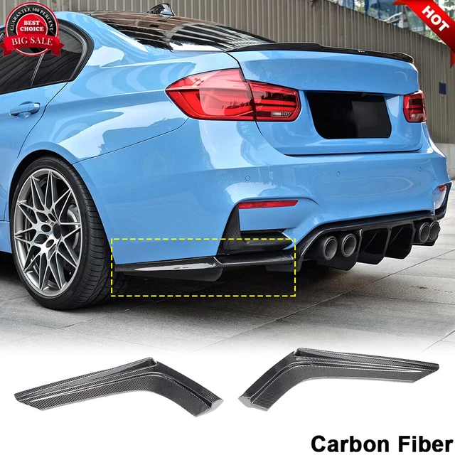 Carbon Fiber Look Rear Bumper Splitters – Fits BMW F80 M3 & F83 M4 2014-2020 – 2-Piece Set