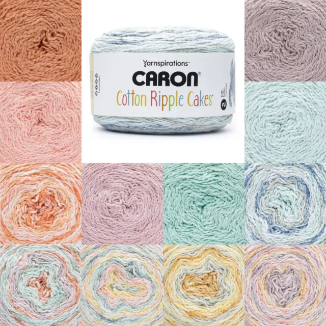 Caron Cotton Ripple Cakes Aran 240g Soft Knitting Crochet Yarn