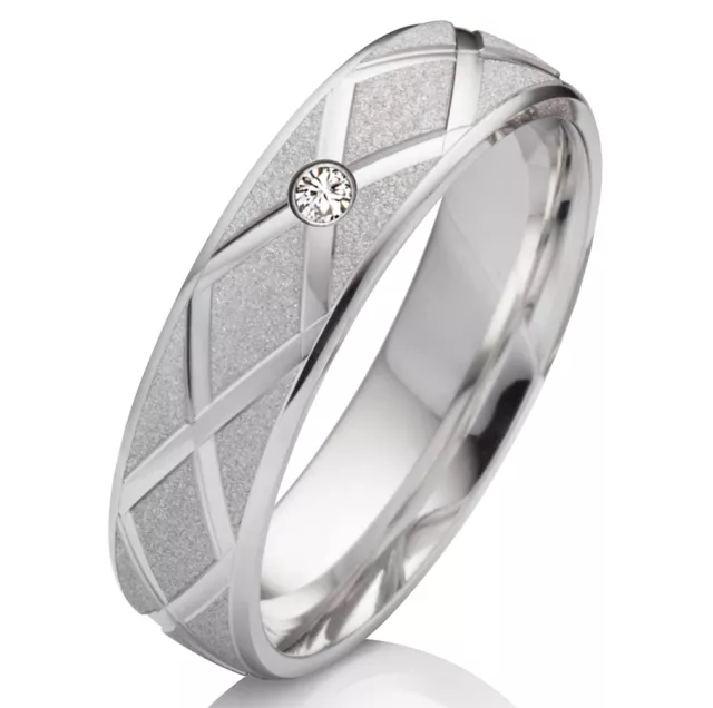 Verlobungsring aus 925 Silber mit echtem Diamant Ringe Gravur SEB49
