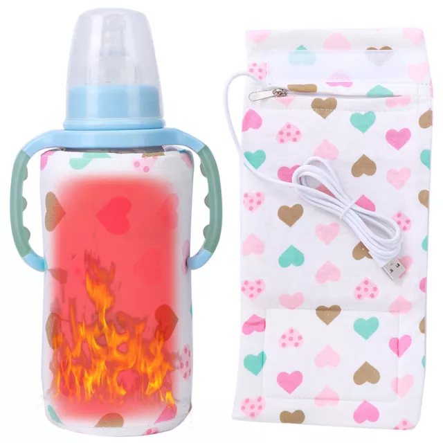 (Love) Portable Baby Bottle Warmer Heating Equipment USB Baby Bottle