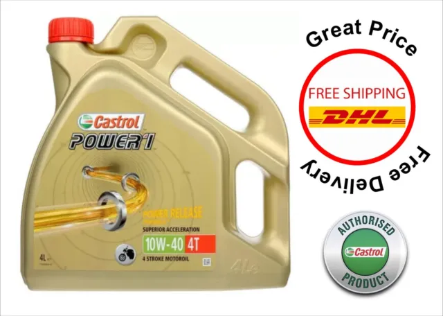 Castrol POWER 1 4T 10W-40 10W40 Engine Oil for 4 Stroke Motorcycle  4L POWER1