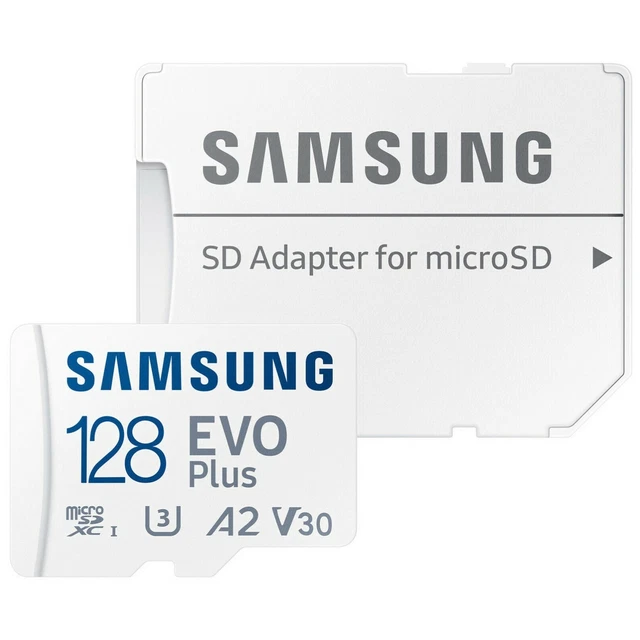 SAMSUNG - Carte Mémoire Micro SD 128 Go + Adaptateur - Dispo aussi 32 64 256 Gb