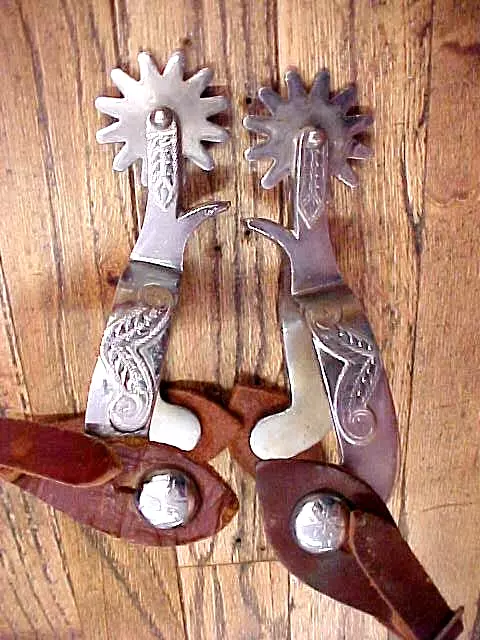 Vintage Crockett Renalde Mustache Spurs Western Ranch Cowboy Nice