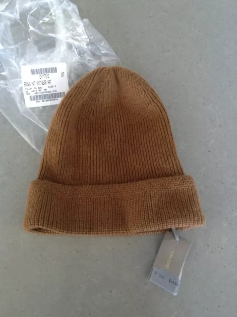 NWT Tom Ford • Ribbed, BROWN BEANIE CAP HAT CASHMERE