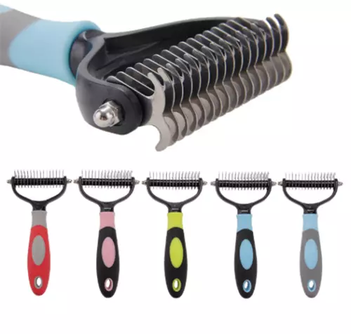 Pet Cat Dog Hair Fur Shedding Trimmer Grooming Dematting Rake Comb Brush Tool