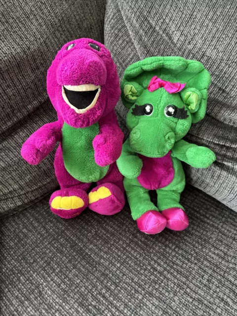 1992 Lyons Group Barney and Baby Bop Plush Toy Stuffed Animal Dinosaur