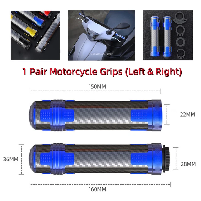7/8" 22mm Universal Motorcycle Bike Handlebar Hand Grip CNC Aluminum Handle Bar