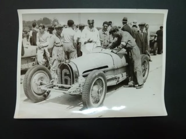 Photo Argentique Originale Meurisse Bugatti ravitaillement 1930s  automobile