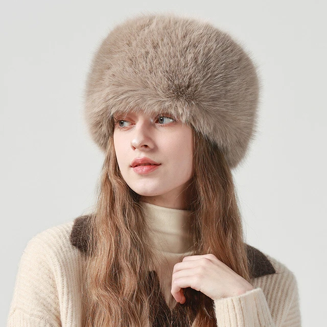 Bandeau Hiver Fausse Fourrure Renard - Style Russe Avec Pompon - Taille Unique Femme, Neuf Avec étiquettes