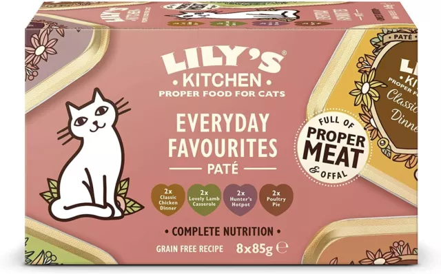 Lily's Kitchen Lot de Pâtée pour Chat Nourriture Naturelle/Complète 32 x 85 g