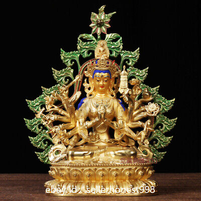 Tibet Tantric Buddhism Maha Cundi Bodhisattva Buddha Bronze Copper Statue