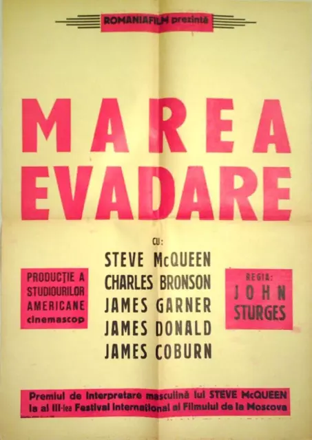 Movie poster=The Great Escape 1967=Steve McQueen, Charles Bronson, James Garner