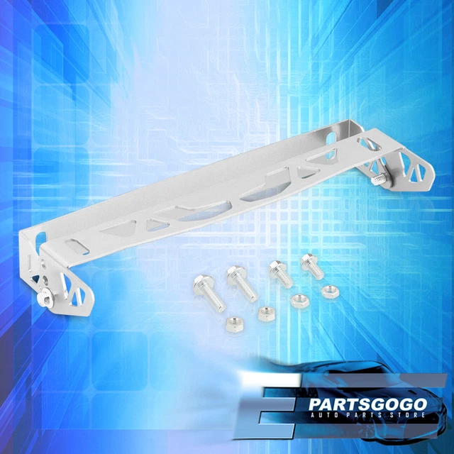Silver JDM Adjustable License Plate Relocation Adapter Bracket For Acura Honda