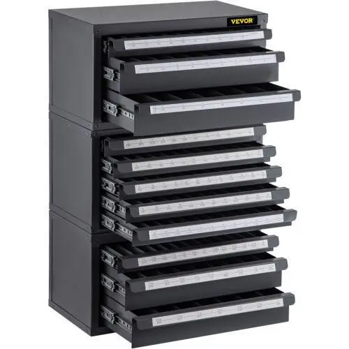 Heavy Duty Drill Bit Dispenser Organizer Cabinet 3 Boxes Size 1/16 -1/2 A-Z #1-