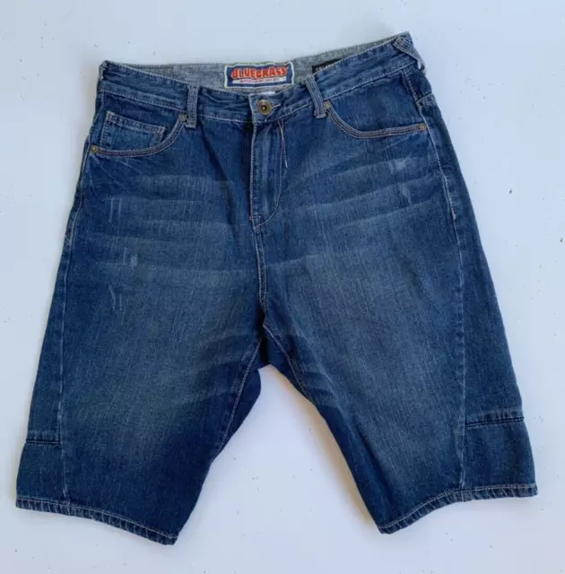 BLUE GRASS (Target) Mens Retro 90s Blue Knee Length Denim Shorts Size 87 (34)