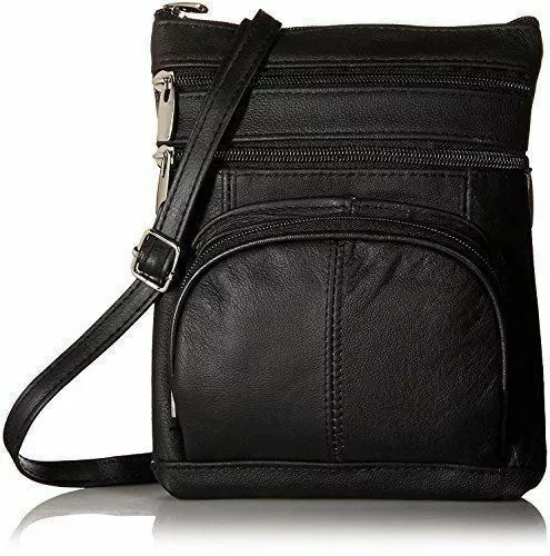 Real Leather Shoulder Bag Handbag Purse Cross Body Organizer Smart Phone Pockets