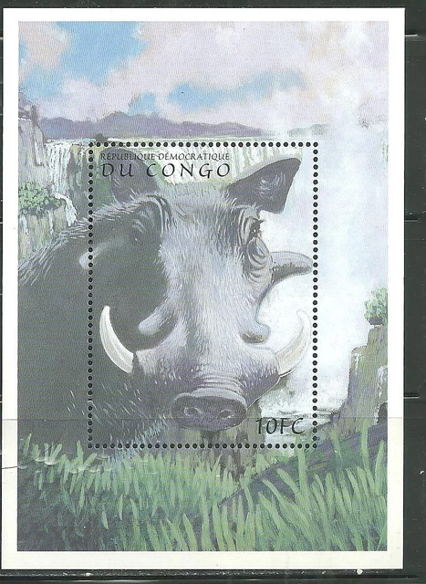 Zaire [Congo] 1516 Mnh Souvenir Sheet Warthog Scv 10.00