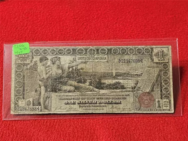 1896 $1 Silver Certificate Educational Note     Circulated      #Mf-T2106