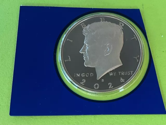 2024 S Proof John F Kennedy Half Dollar CLAD Coin 50c in mint plastic cradle