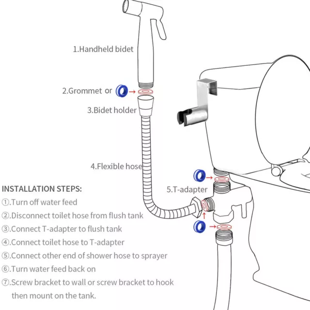 Luxury Handheld Bidet Toilet Jet Spray Muslim Hygienic Shattaf Douche Shower Kit 2