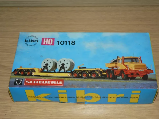 H0 Kibri 10118 Scheuerle Faun Zugmaschine mit Tiefladeanhänger Maßstab 1:87