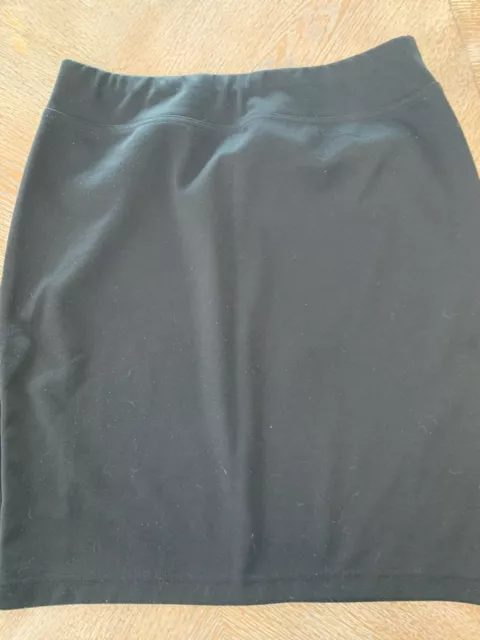 Style & Co Pencil Skirt Ponte Stretch Pull On Black Medium Waist 32” Length 21” 3