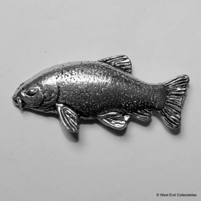 Tench Fish Pewter Pin Brooch -British Handcrafted- Coarse Fishing Angling Gift