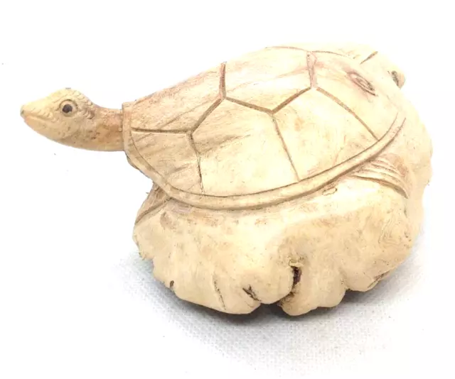 Vintage Hand Carved Wooden Carving Sculpture Art Decor Turtle #4