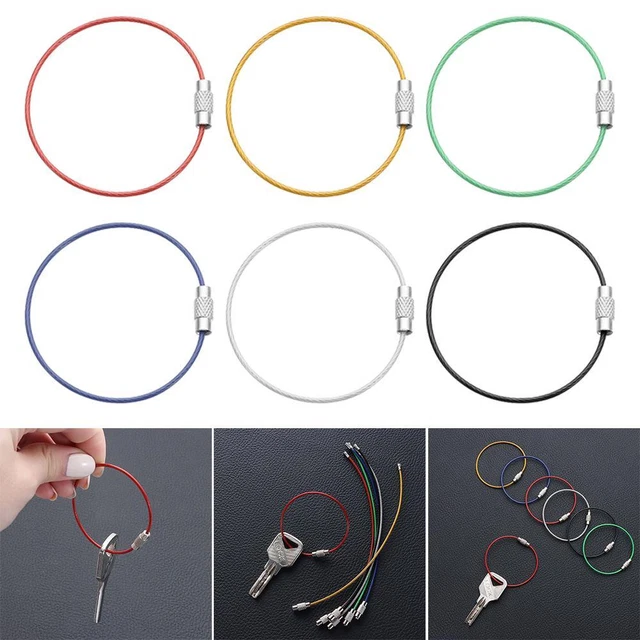 clés Porte-clés à fil Porte-clés EDC Porte-clés Mousqueton en acier inoxydable