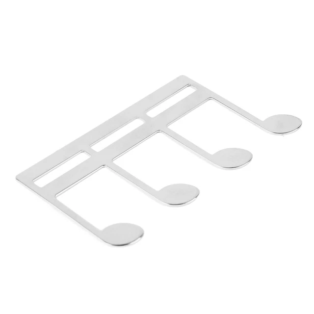 (Silver)Metal Note Pattern Sheet Music Clip Delicate Music Book Clip Page Holder