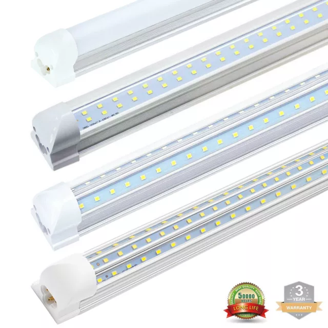 T8 LED Tube Light Bulb 2FT 4FT 6FT 8FT Integrated LED Shop Light Fixture D-shape