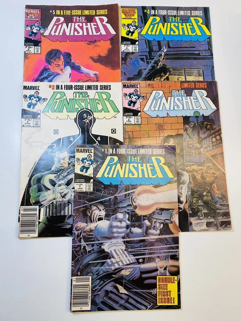 Punisher #1-5 [Newsstand] Limited Series 1986 ZECK 1st Print 1 2 3 4 5 COMPLETE