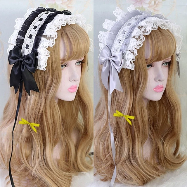 à volants Lolita Bandeau avec épingles à cheveux Broderie Épingles à cheveux