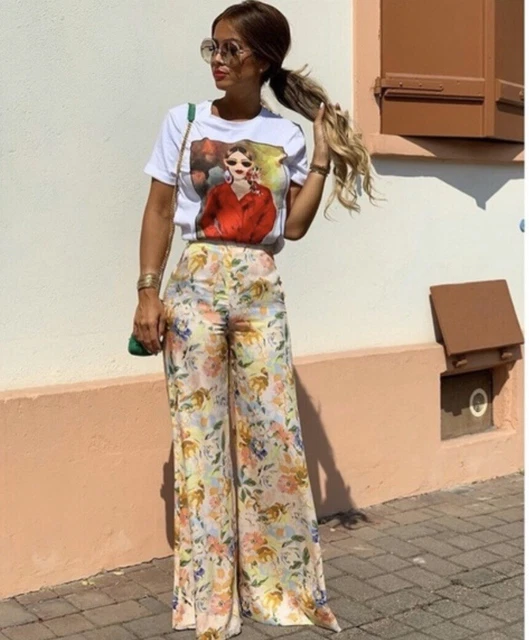 Zara floral sale print trousers