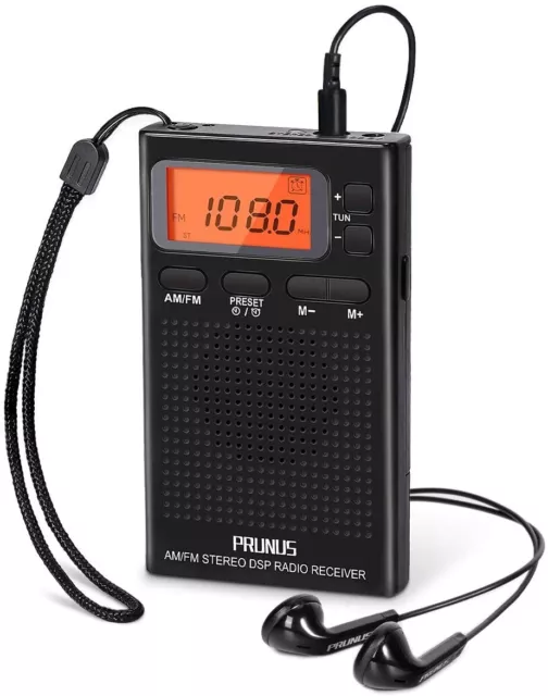 ✓ MINI RADIO Radiolina Portatile a Batteria Cuffie Orologio Sveglia Radio  AM/FM EUR 46,90 - PicClick IT