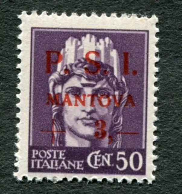 PSI MANTOVA 50c Italy first CITY ISSUE after FALL OF FASCISM - MNH/OG 1945 (255)