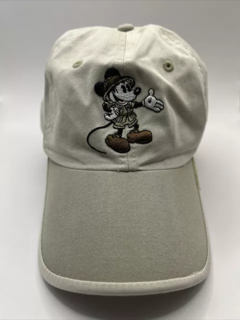 Disney Animal Kingdom Hat Cap Strapback Biege Mickey Mouse Walt Disney World