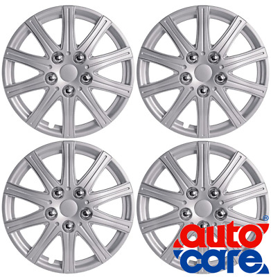 Autocare - Set of 4, 13" Inch Alloy Look Car Wheel Trims Covers Silver Hub Caps
