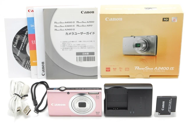 [TOP MINT w/Box] Canon PowerShot A2400 IS Pink 16.0MP Digital Camera JAPAN