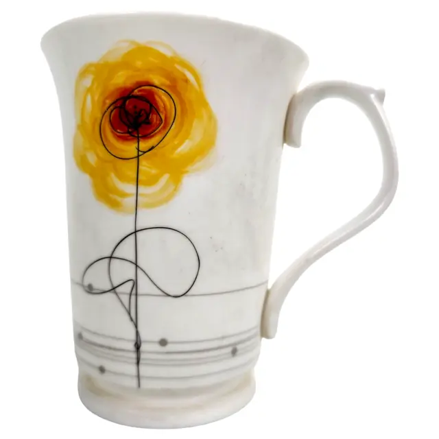 Hankook Coffee Tea Cup Fine China Lamour Yellow Mug #1584 4.25" Porcelain Korean