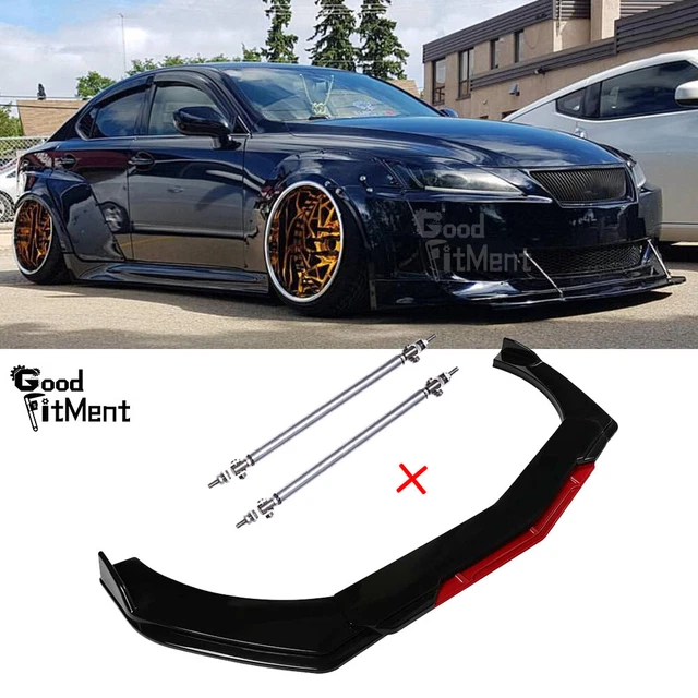 For Lexus ES250 ES300 IS300 IS350 Front Bumper Lip Spoiler Splitter + Strut Rods
