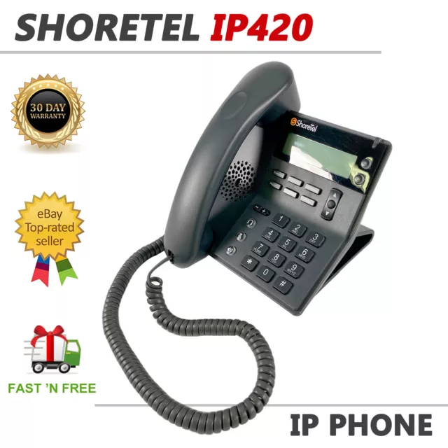 ShoreTel IP420 VoIP PoE Backlit Display Business Black Office Phone