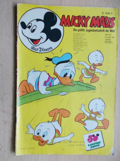 Comics, Hefte, MICKY MAUS, Band Nr. 24/1973 , ohne Beilage, Walt Disney, Ehapa