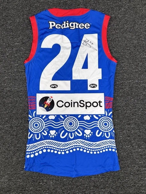 Maillot Western Bulldogs AFL Porté En Match Par Alex Keath - Rugby Australien - Collector