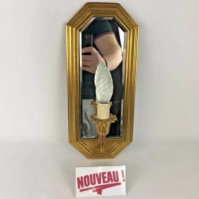 Belle applique miroir murale résine dorée style vintage/ancienne de Belgique