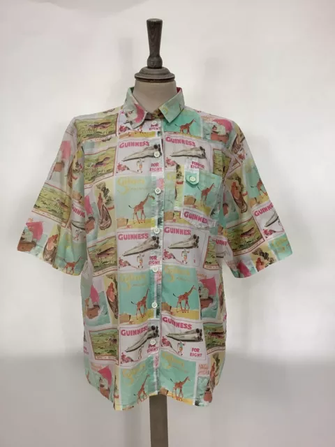 Vintage 80s Betty Barclay blouse rockabilly kitsch Americana bowling shirt #V3