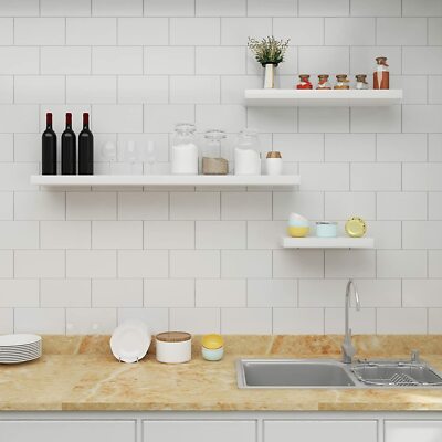 Soggiorno WOLTU RG9371sz-2 Mensola da Parete Mensola da Muro ecc Mensola in Legno MDF set di 2 Bagno Nera per Cucina 