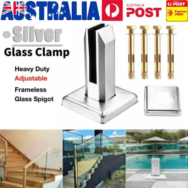 18X Glass Fence Spigot Pool Balustrade Fencing Clamp Spigots Floor Stand Stairs
