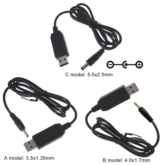 QC3.0 USB to 12V 4.0x1.7mm Step Up Power Cable for Car Air Purifier Light for Ca