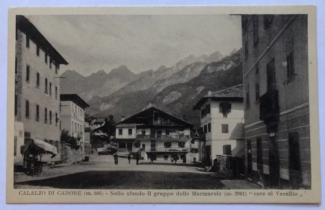 Cartolina Calalzo di Cadore panorama animata Belluno Veneto paesaggistica T10